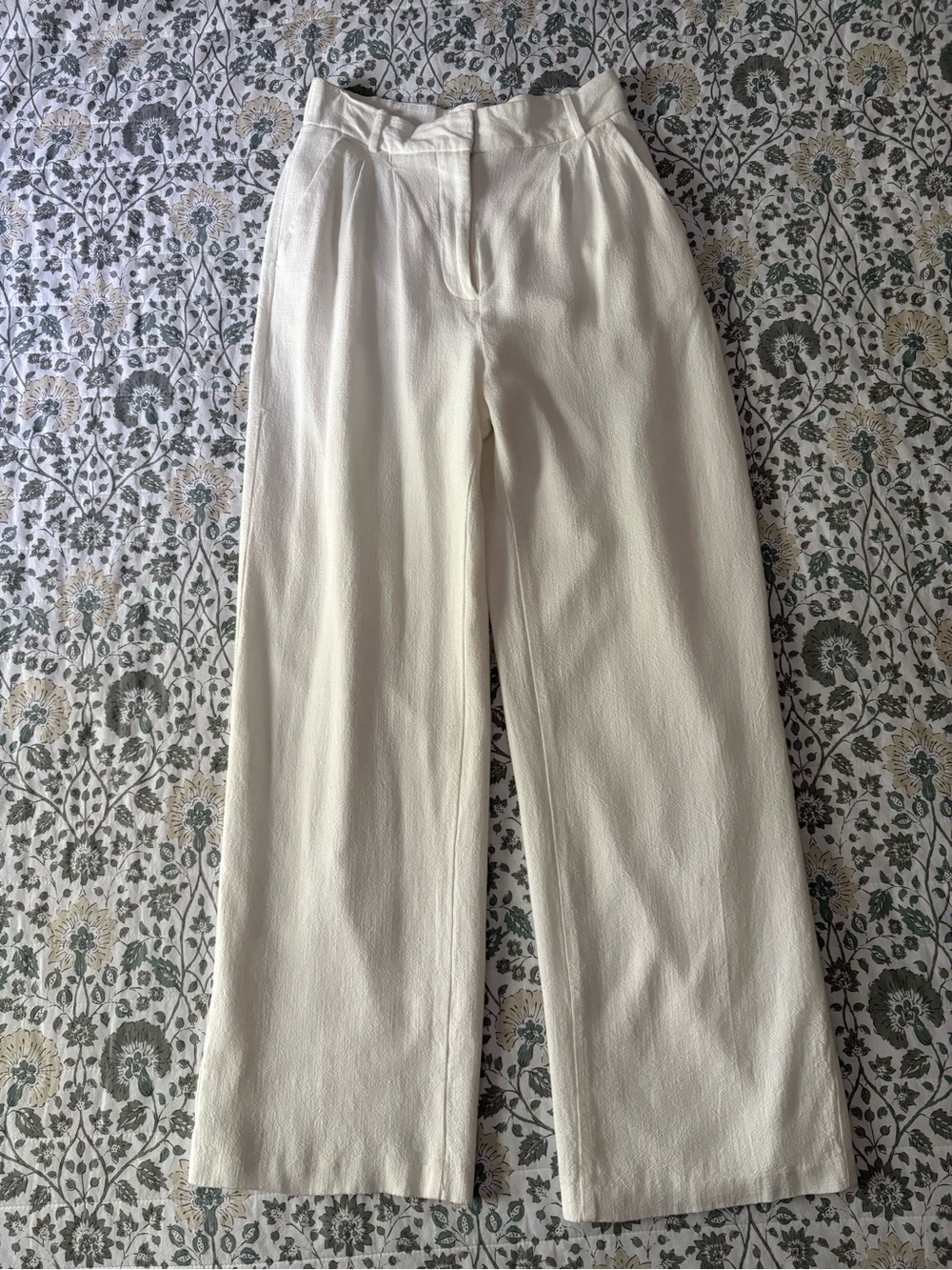 High-Rise Wide-Leg Women's Pants in Ivory